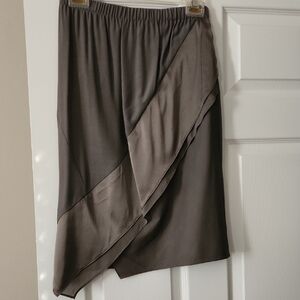 Classic DKNY Pure Mixed Media Skirt In Taupe/Olive Green